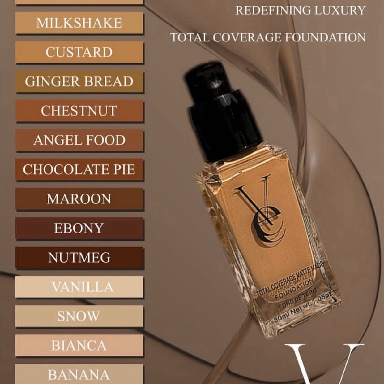 Vee beauty total coverage foundation ( FOOD ANGEL )